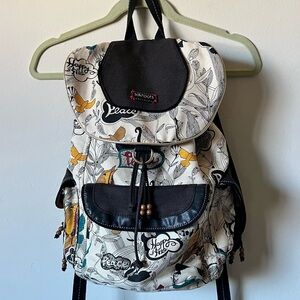 Sakroots Multicolored Happy Free Peace Fabric Large Backpack